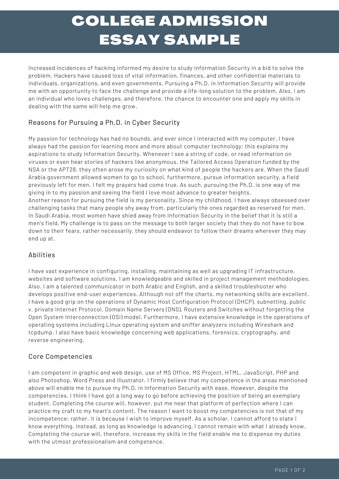 Admission essay sample Admission essay sample